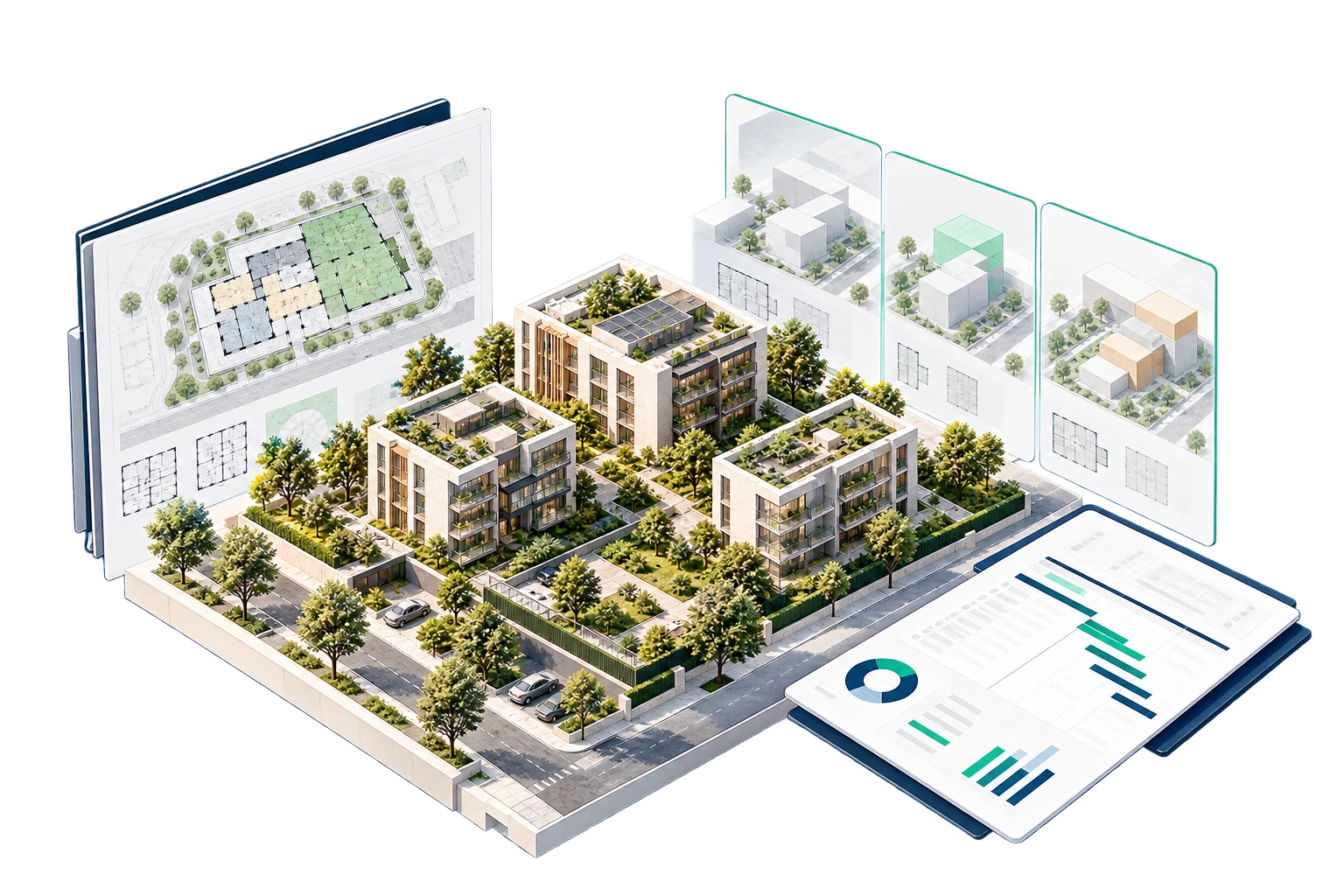 Présentation architecturale des études de programmation, variantes d’implantation et suivi des décisions