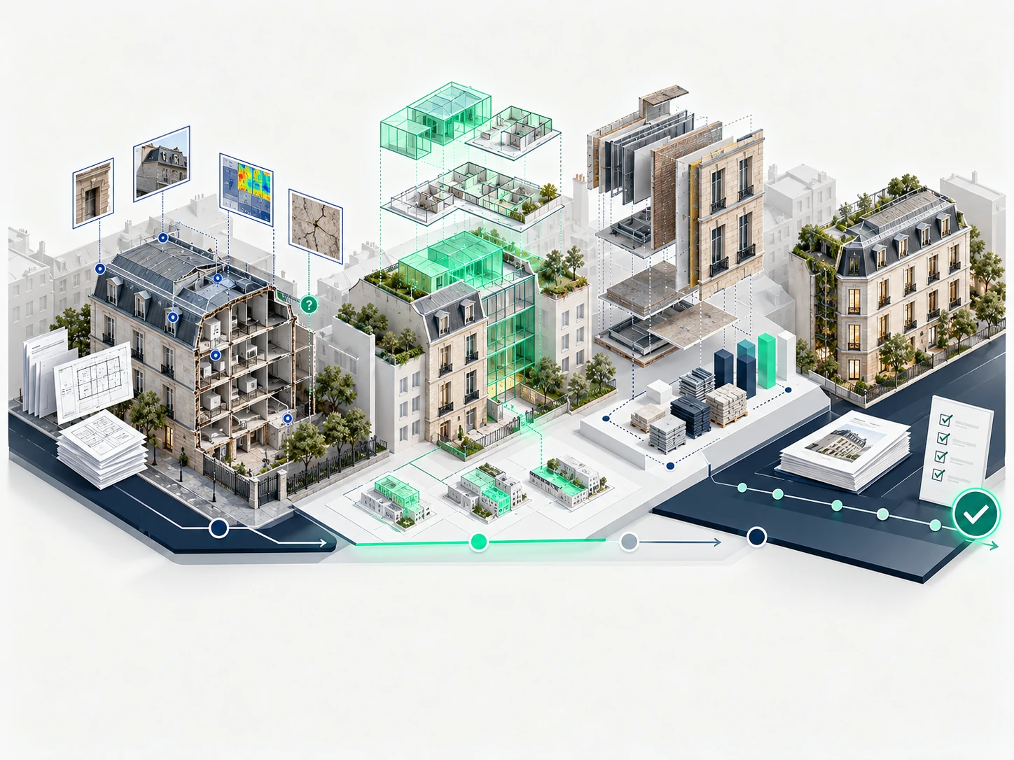 Analyse immobilière et due diligence : diagnostic, scénarios de rénovation, chiffrage et décision